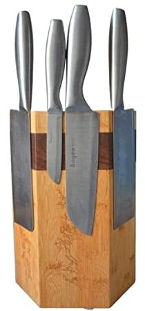 PSTOYS Porta Coltelli Ceppo per Coltelli bambù Potente Portacoltelli Magnetico Cuoco Utensili da Cucina Portacoltelli Magnete per Cucina Portacoltelli