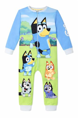 Bluey Boys Girls Kids Onesie, Sleepsuit, All in One Pyjamas, Blue, Age 18-24 Months