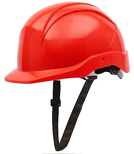 GUARD 5 - Bauhelm mit Drehradsystem für stufenweise Größenregulierung - DIN EN 397 - Verstellbarer Kinnriemen für optimalen Sitz, 6-Punkt-Gurtband - Baustellenhelm