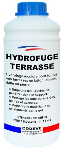 Hydrofuge Terrasse - Codeve Bois - 1L - Intérieur/extérieur - Incolore Pour Votre Terrasse En Travertin, Béton, Ciment Ou Pierre.