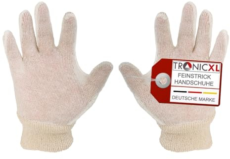 TronicXL 120 Paar Dünne Feinstrick Handschuhe Arbeitshandschuhe Mechanikerhandschuhe KFZ Metzgerei Gewerbe Montagehandschuhe Stoffhandschuhe Feinstrickhandschuhe