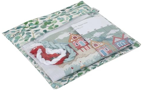 Hobby Gift Bolsa plana para proyectos - Almacenamiento de costura para tarjetas de felicitación Papercraft con aguja - Resistente al agua y seguro - 28 x 28 x 0,5 cm - Eucalipto