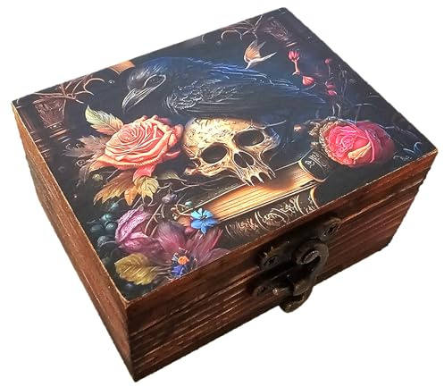 JB&C Premium: Kleine Schmuckbox, Aufbewahrungsbox für Ohrringe, Halsketten, Damen, Mehrfarbig, Antik, Erntedank