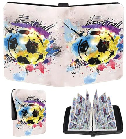 Sammelalbum für Fußball Karten, Sammelkarten Album, Tauschkarten Ordner,55 Seiten 440 Karten Kapazität,Kompatibel mit verschiedenen Sportkarten，Geschenke für Jungen und Mädchen
