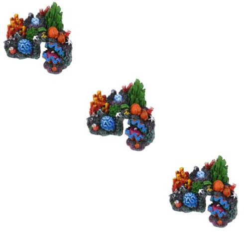 BESPORTBLE 3pièces Ornement De Récif Corallien pour Aquarium Décoration Artificielle Réaliste pour Réservoirs De Poissons Embellissement Aquatique