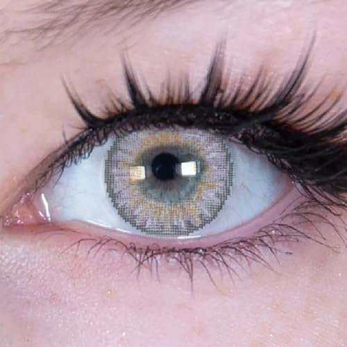 Farbige Kontaktlinsen Halloween Rot vampir, 2 Stück (1 Paar), Ohne Sehstärke, leicht einzusetzende rote Linsen, 2 x farbige Kontaktlinse für Cosplay, Karneval, Fasching, Anime (Amethyst)