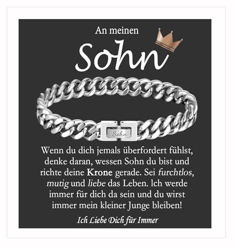 FAOMZQ Geschenk für Männer, Kubanische Armband mit Gravur für Bonus Papa Stiefpapa, Geschenk für Sohn Bruder Meinen Mann zum Geburtstag Vatertag Abschluss Weihnachten Valentinstag