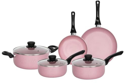VELKER - Batteria da Cucina a induzione 8 Pezzi - Kit pentole a induzione con Rivestimento Antiaderente Adatto a Tutti i Piani Cottura. Set pentole Cucina