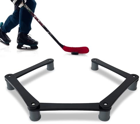 LOSKIA Attrezzatura da allenamento per hockey, 5 sezioni/7 sezioni, per la movimentazione del bastone da hockey, con articolazioni regolabili, solido e portatile, nero (5 sezioni, nero grigio)