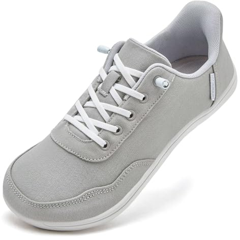 HOBIBEAR Unisex breda barfotaskor handsfree slip-skor kvinnor män barfotaskor minimalistiska utomhus spår löpning promenadskor, GRÅ, 44 EU bred