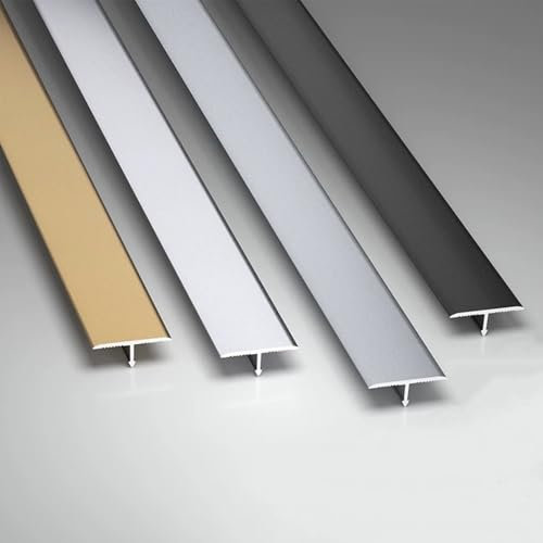 RTVGNSZSJL Aluminium Bodenübergangsstreifen, T-Form Bodenprofil, Übergangsprofil Für Parkett Und Laminat, Wasserdicht Bodenleiste, Schneidbar(Silver,W6mm)