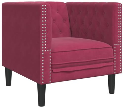 Hommdiy Chesterfield-Sessel,Wohnzimmer Sofa Weinrot Samt
