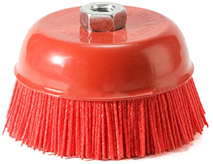 1 brosse abrasive en nylon de 100 mm M14 P80 pour outils rotatifs de meuleuse de 3/4/5
