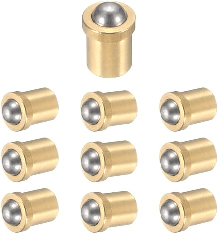 sourcing map 10 stantuffi a sfera in acciaio inossidabile 304, diametro 2 mm. Chiusura a sfera liscia a spinta a molla, pistone di posizionamento di precisione 15N, per dispositivi meccanici, mobili