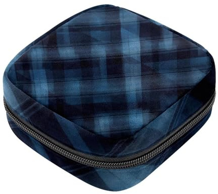 Borsa per il primo ciclo mestruale a scacchi per ragazze e donne, borsa per assorbenti igienici, sacchetto per coppette mestruali, porta tamponi mestruali femminili