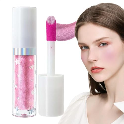 Liquid Blush, Long Wearing Blush, Natural Liquid Shimmer Rouge Stick, Versatile And Lightweight Blendable Naturally Sculpted Look For Beauty Makeup, 4.5ml