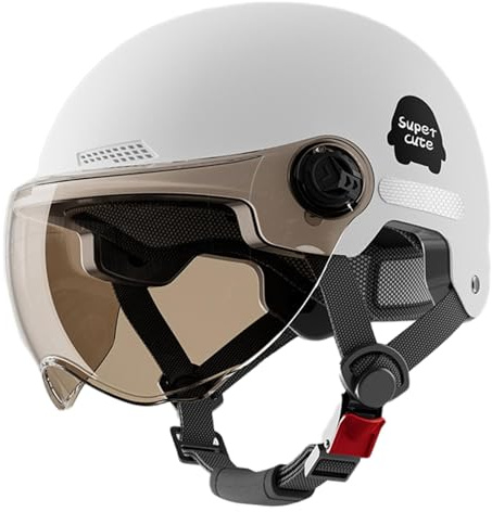 Cappello di sicurezza per scooter, cappello duro da moto per uomini,Casco protettivo per scooter multideport - Fibbia a sgancio rapido metà casco moto uomo per adulti Scoo