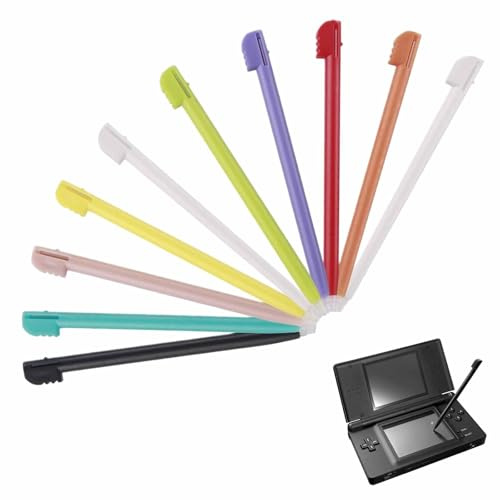 10Pcs Mini Colorful Touch Screen Stylus Pens, 9 x 0.5cm Stylish Plastic Stylus Replacement for Multiple Gaming Devices