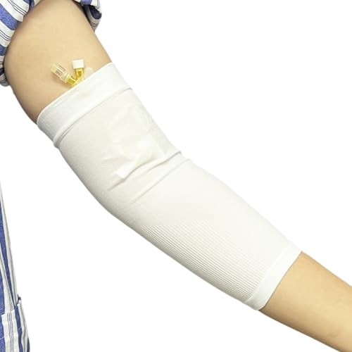 EDWERD Arm PICC Line – Lot de 4 protège-coudes respirants pour soins infirmiers, convient pour un tour de bras de 22,9 à 35,6 cm (blanc)