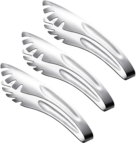 ULTECHNOVO Pince à Spaghetti En Acier Inoxydable Petite 3 Pièces Pince De Service Cuisine Résistante Chaleur Légère Pour Salades Et Buffets