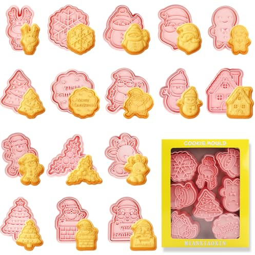 Aoligei Lot de 16 Emporte-pièces de Noël DIY pour Biscuits de Noël