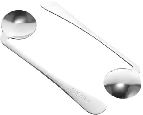 Toyvian 2 pièces Cuillères Alimentation Courbées pour Garçon Fille et Personnes Âgées Design Doux pour Apprentissage et Assistance Repas Ustensiles Faciles à Nettoyer pour Usage