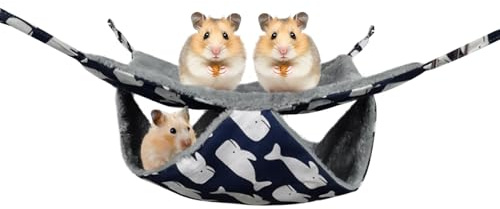 Genérico Hamaca para Pequeños Animales - Cálido Lavable con Ganchos,Cama Hamaca Mascotas Pequeñas Ardillas,para Chinchilla Conejo Loro Gerbo Petauro del Azúcar Dormir Jugar Invierno