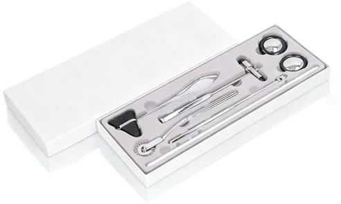 Ensemble de Marteaux Neurologiques 5 Pièces, Marteau Portable Multifonctionnel, Marteau Médical en Acier Inoxydable avec Poignée Ergonomique pour Examen du Système Nerveux