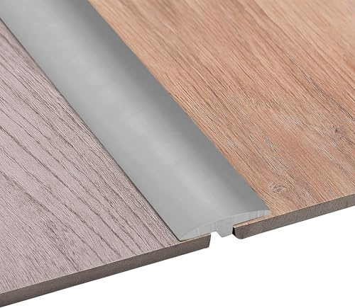 Övergångsprofil självhäftande, T-profil 5 x 200 cm, flexibel PVC övergångslist golv för alla typer av golv, kan skäras till storlek och vattentät (grå, 2 m)