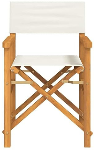 Sedia da regista pieghevole in legno massello teak – Mobili da giardino in teak finemente levigato con finitura a base d'acqua, tessuto 100% poliestere – Durevole ed elegante per terrazza e giardino