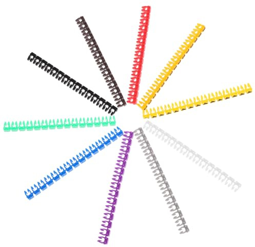 PRETYZOOM Tubos de Etiquetas Clip para Marcadores de Cables Eléctricos, 150 Piezas, Números 0-9, Colores Brillantes, Plástico Ligero para Gestión y Identificación en Bricolaje, Cables 1.5