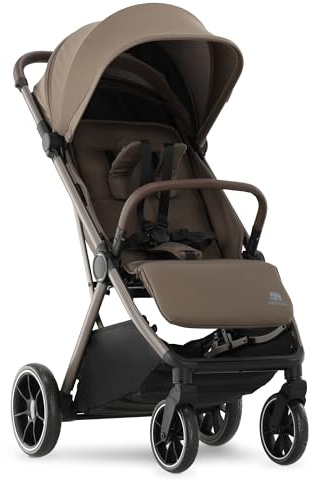 Deryan Rolo XL Reisebuggy, Reise Buggy für Kinder ab Geburt bis 22 kg (0-4 jahr), mit 3 Liegepositionen, Leicht 8.1 kg & Kompakt, Einhand-Faltung, UPF 50+ Sonnendach (Hazel)