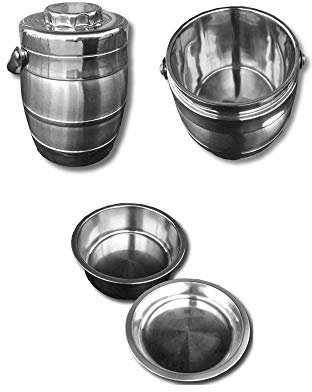 TrAdE Shop Traesio Thermos Doppio Livello 1.6 LT Termica Porta VIVANDE Cibo Acciaio 2 CONTENITORI