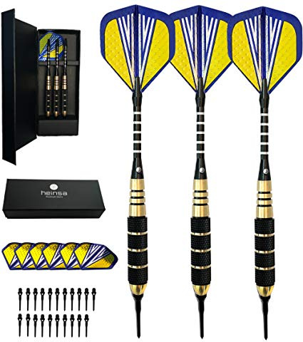 heinsa Dartpfeile, Dartpfeile mit Kunstoffspitze für Elektronische Dartscheibe 18g Softdarts Set E Dart Kunststoffspitze