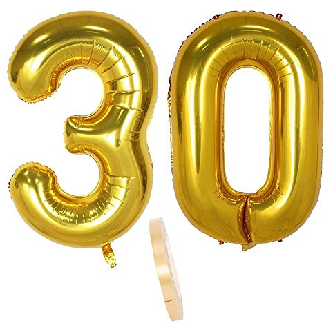 2 Ballons Numéro 30 Or, 40 Chiffre Gonflable Feuille D'Hélium En Aluminium Chiffres Ballons Figurines, Ballon Géant Nombre Pour La Décoration De Fête D'anniversaire De Garçon Bal Party (xxxl 100cm)