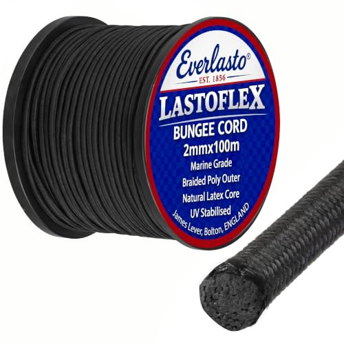 Everlasto LASTOFLEX Gummiseil, 2 mm, schwarz, Siehe Beschreibung, 9 x 9 x 9 cm