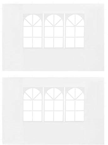 vidaXL 2X Paroi de Tente de Réception avec Fenêtre PE Blanc Tonelle Pavillon