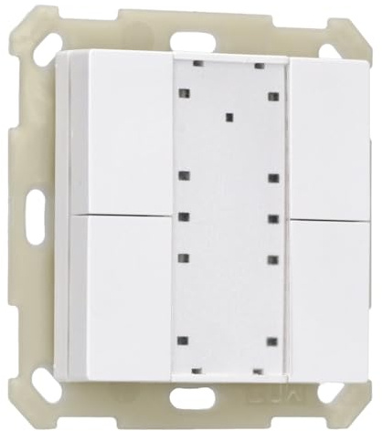 KNX Taster 4fach Plus, LED, reinweiß glänzend