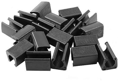 Kunststoff-Stuhlfuß, U-förmige Bodengleiter, Rohrkappen, Abdeckung, 12 mm Durchmesser, schwarz, für Stahlrohrstühle (20 Stück)