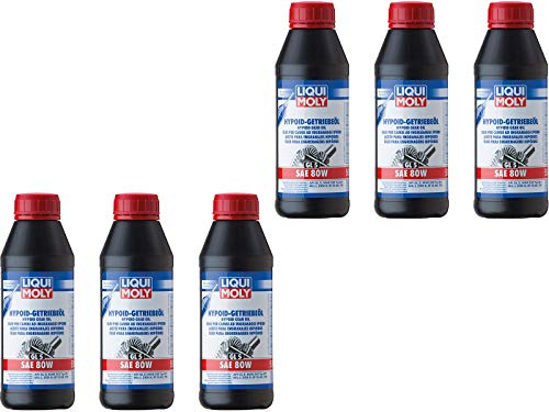 6X Original Liqui Moly 500ml Hypoid-Getriebeöl (GL5) SAE 80W Gear Oil Oil Öl 1402