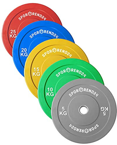 Sporttrend 24® Bumper Plate Gewichtswahl | Gewichtsscheibe Gewichtscheibe Hantelscheibe Hantelgewichte Fitness Scheiben Gewicht Gewichte Weightplate Weight Plate Weights für Langhantel Hantelstange