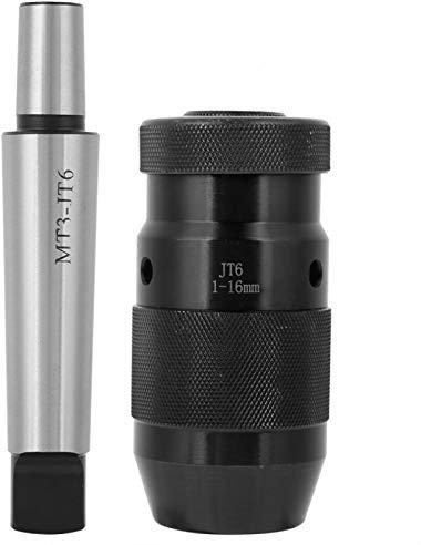 Portabrocas para máquina fresadora, MT3 JT6 Montaje 1-16MM Portabrocas de apriete automático Portabrocas sin llave de bloqueo automático