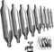 cersaty® Juego de 9 brocas de centrado de 1.5/2/2.5/3/3.15/3.5/4/5/6 mm HSS para metal, aleación, cobre, hierro, corte rápido y perforación de precisión