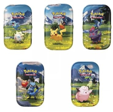 PoKéMoN Mini Tin Bundle, 50 verschiedene Karten, 1 zufällig ausgewählte, extrem seltene Spielmünze
