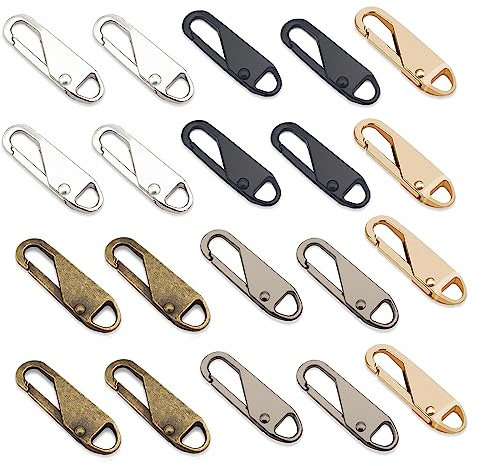 Reißverschluss Zipper Ersatz, 20 Stück Reißverschlussschieber Abnehmbarer Reißverschlussgriffen Metall Reisverschluß Reparatur Set Anhänger Reißverschlüsse Puller Zipper Tabs