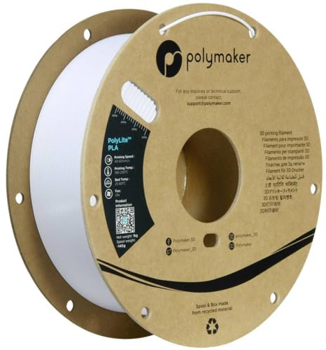 Polymaker PLA Filament 1.75mm Cold White 1KG Spool, Neatly Wound
