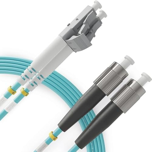 BEYONDTECH Cable de fibra óptica LC a FC OM3 Multimodo Duplex (30 Metros - 1 Unidad) - Latiguillo Doble Fibra Óptica UPC/UPC - 50/125 (LSZH)