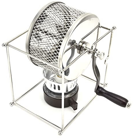 Tostador Tostador de café Tostador de Granos de café con Manivela 21 × 16 × 15 Tostador de café con Rodillo Controlable por Temperatura de Acero Inoxidable Pequeño para el Hogar