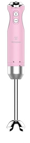Westinghouse Retro-Stabmixer, Turbofunktion, Handblender, Edelstahl-Mixfuß, spritzarm, 600 W, rosa
