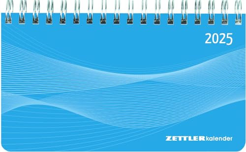 Querkalender Mini PP-Einband blau - Kalender 2025 - ZETTLER Kalender - 1 Woche 2 Seiten - Format 15,6 cm x 9 cm